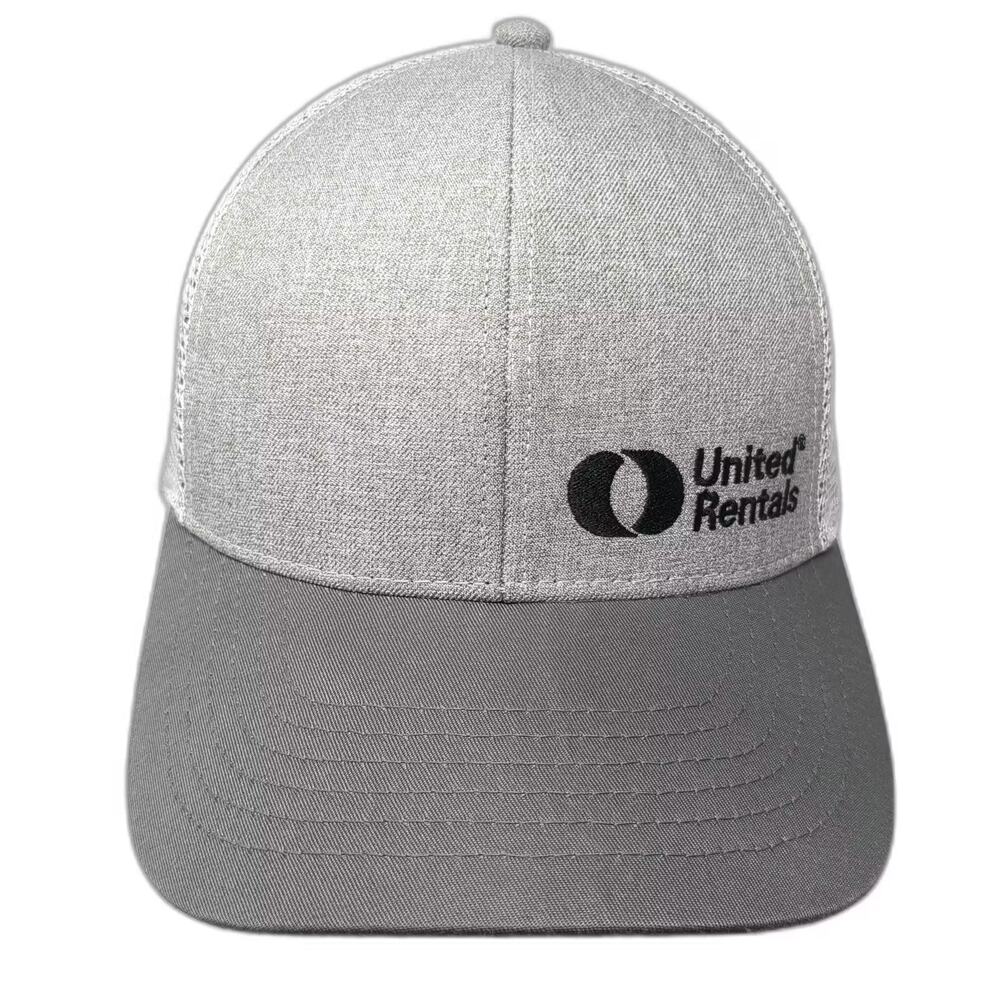 K-Products United Rentals Baseball Cap Gray White Strapback OS Hat Mesh Back